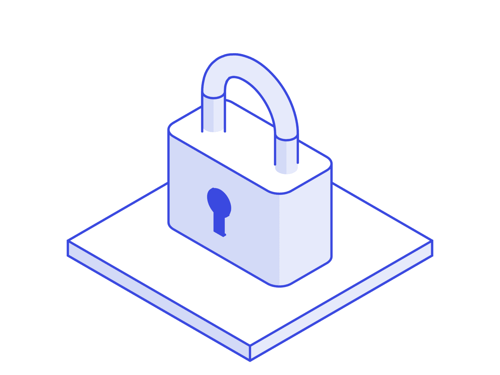 A padlock standing on a slab